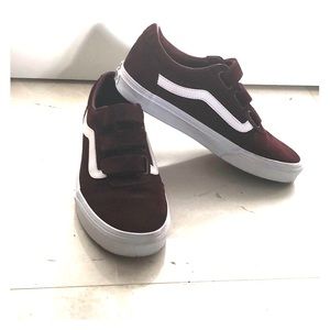 Maroon Velcro vans